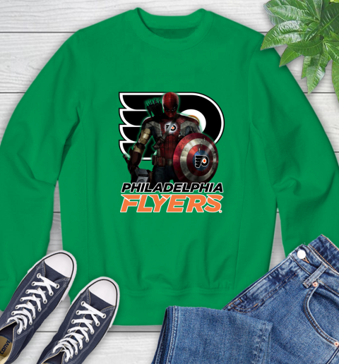 NHL Captain America Thor Spider Man Hawkeye Avengers Endgame Hockey Philadelphia Flyers Sweatshirt 6