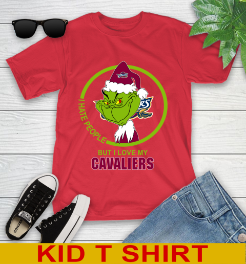Cleveland Cavaliers NBA Christmas Grinch I Hate People But I Love My Favorite Basketball Team Youth T-Shirt 10