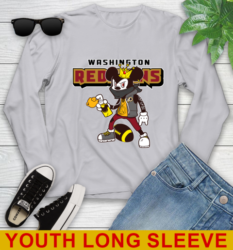Washington Redskins NFL Football Mickey Peace Sign Sports Youth Long Sleeve 6