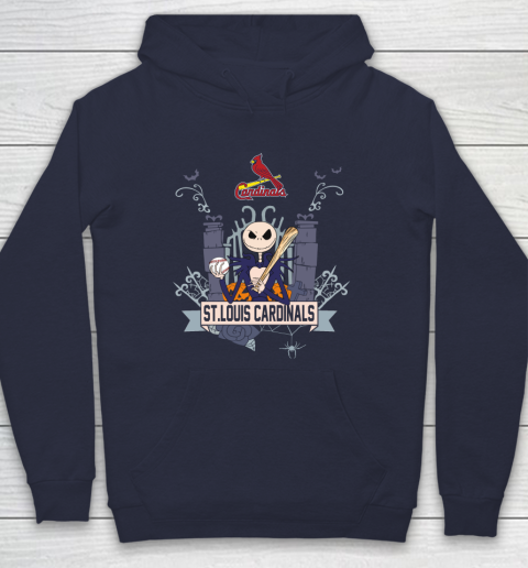 MLB St.Louis Cardinals Baseball Jack Skellington Halloween Hoodie 2
