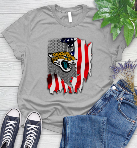 Jacksonville Jaguars NFL Football American Flag Women's T-Shirt 5