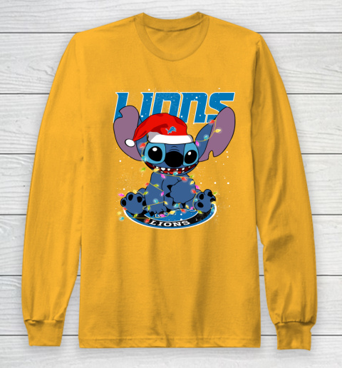 Detroit Lions NFL Football noel stitch Christmas Long Sleeve T-Shirt 2