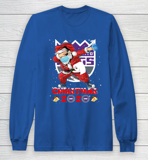 Sacramento Kings Funny Santa Claus Dabbing Christmas 2020 NBA Long Sleeve T-Shirt 6