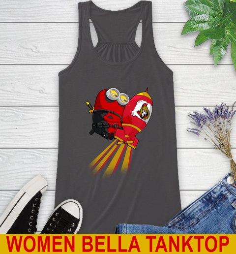 NHL Hockey Ottawa Senators Deadpool Minion Marvel Shirt Racerback Tank 10