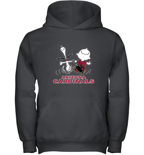 Snoopy And Charlie Brown Happy Arizona Cardinals Fans Youth Hoodie