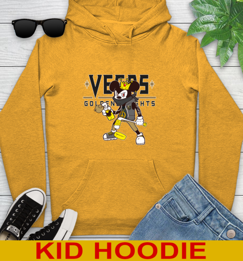 Vegas Golden Knights NHL Hockey Mickey Peace Sign Sports Youth Hoodie 3