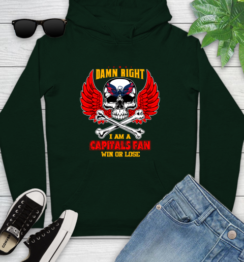 NHL Damn Right I Am A Washington Capitals Win Or Lose Skull Hockey Sports Youth Hoodie 14