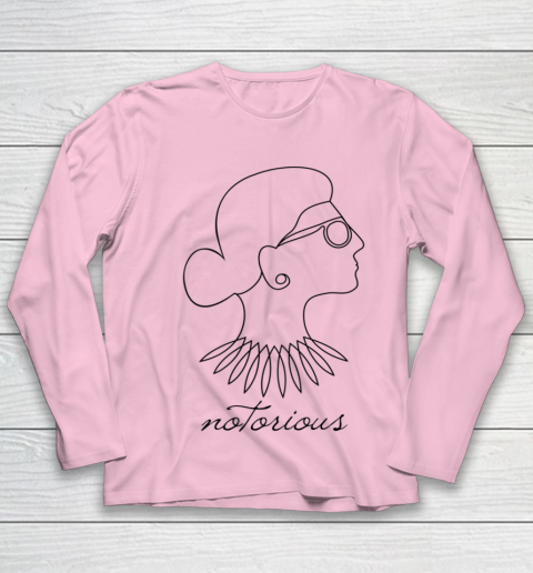 Notorious RBG Ruth Bader Ginsburg Profile Line Drawing Youth Long Sleeve 6