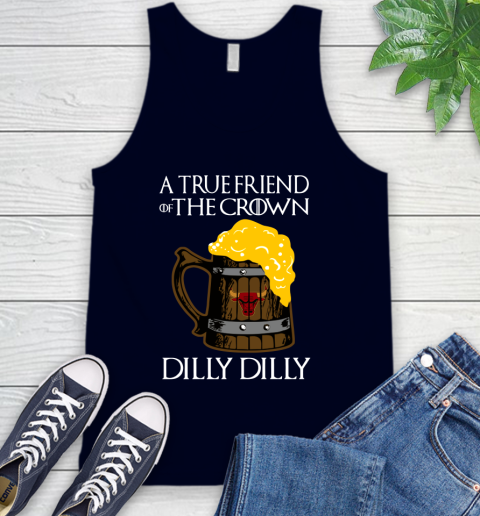 NBA Chicago Bulls A True Friend Of The Crown Game Of Thrones Beer Dilly Dilly Basketball Tank Top 2