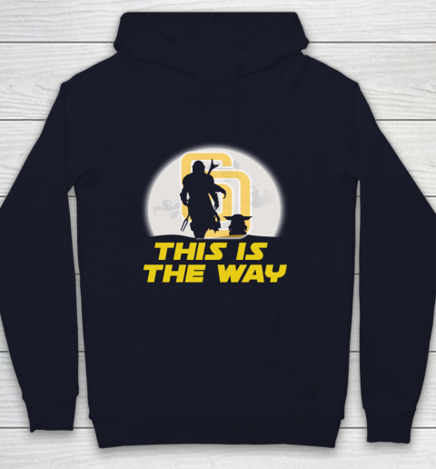 San Diego Padres MLB Baseball Star Wars Yoda And Mandalorian This Is The Way Youth Hoodie 2