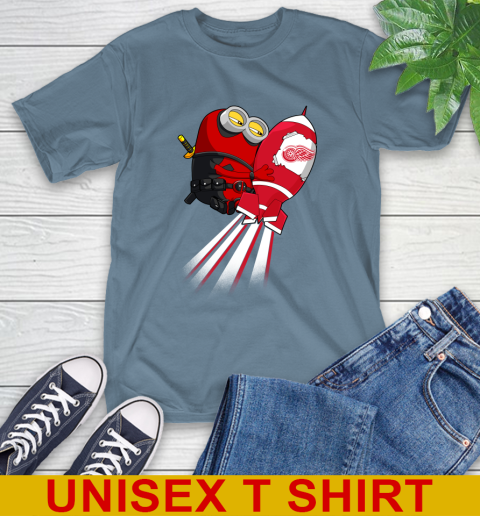 NHL Hockey Detroit Red Wings Deadpool Minion Marvel Shirt T-Shirt 8