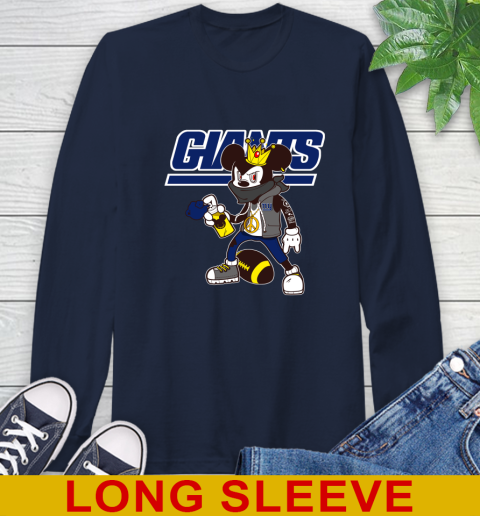 New York Giants NFL Football Mickey Peace Sign Sports Long Sleeve T-Shirt 4