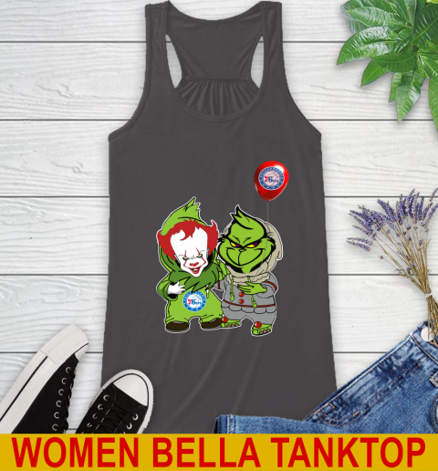 Philadelphia 76ers Baby Pennywise Grinch Christmas NBA Basketball Racerback Tank 12