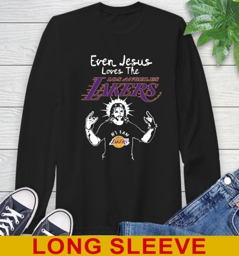 Los Angeles Lakers NBA Basketball Even Jesus Loves The Lakers Shirt Long Sleeve T-Shirt