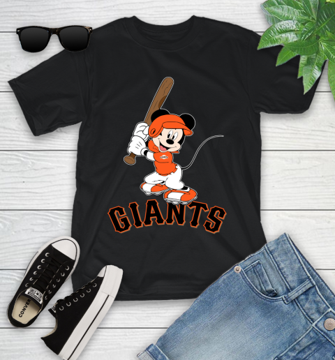 MLB Baseball San Francisco Giants Cheerful Mickey Mouse Shirt Youth T-Shirt
