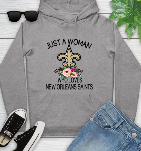 NFL Just A Woman Who Loves New Orleans Saints Football Sports Youth Hoodie 4