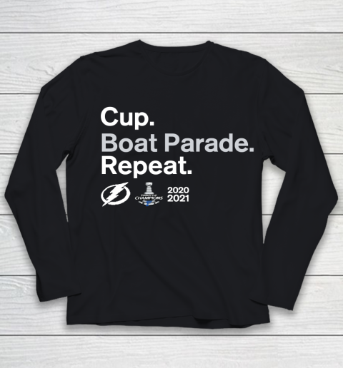 Cup Boat Parade Repeat Tampa bay Lightnings Stanley Hockey 2021 Youth Long Sleeve