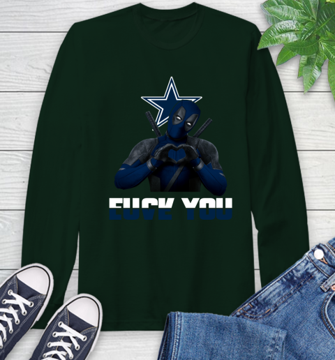 NHL Dallas Cowboys Deadpool Love You Fuck You Football Sports Long Sleeve T-Shirt 7