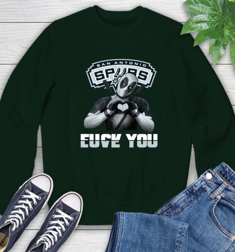 NBA San Antonio Spurs Deadpool Love You Fuck You Basketball Sports Sweatshirt 12