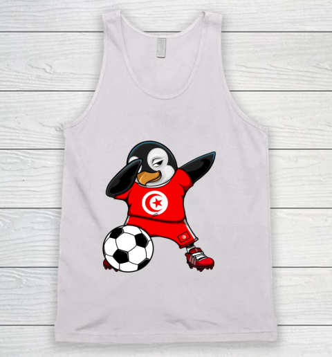 Dabbing Penguin Tunisia Soccer Fans Jersey Football Lovers Tank Top