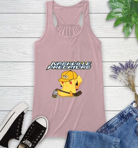 NHL Pikachu Hockey Sports Nashville Predators Racerback Tank 11