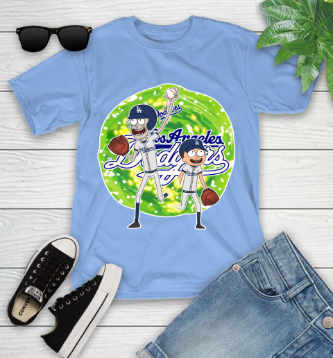 MLB Los Angeles Dodgers Rick And Morty Baseball Sports Youth T-Shirt 11