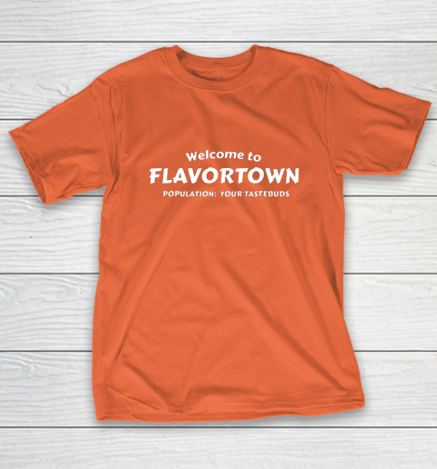 Flavortown Population American Food Gift Taste Buds T-Shirt 4