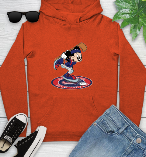 NHL Hockey Columbus Blue Jackets Cheerful Mickey Disney Shirt Youth Hoodie 5