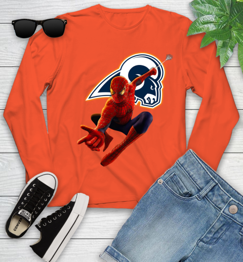 NFL Spider Man Avengers Endgame Football Los Angeles Rams Youth Long Sleeve 4