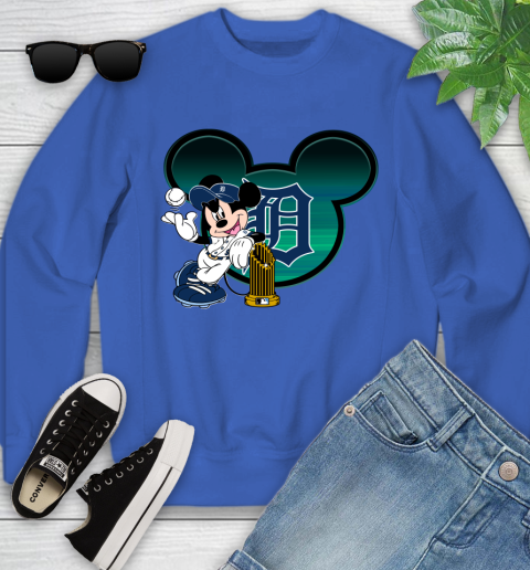 MLB Detroit Tigers The Commissioner's Trophy Mickey Mouse Disney Youth Sweatshirt 8