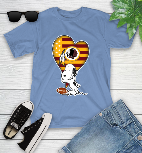 Washington Redskins NFL Football The Peanuts Movie Adorable Snoopy Youth T-Shirt 11
