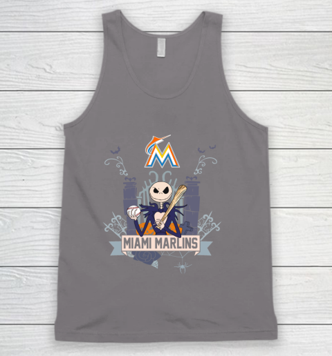 MLB Miami Marlins Baseball Jack Skellington Halloween Tank Top 6