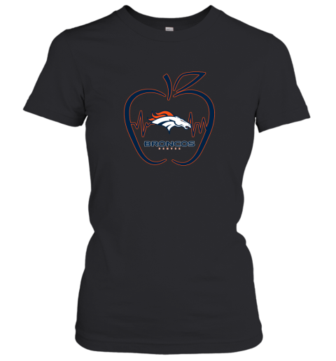 Apple Heartbeat Teacher Symbol Denver Broncos Women's T-Shirt