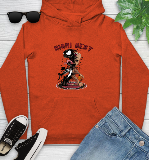 NBA Miami Heat Basketball Venom Groot Guardians Of The Galaxy Youth Hoodie 5