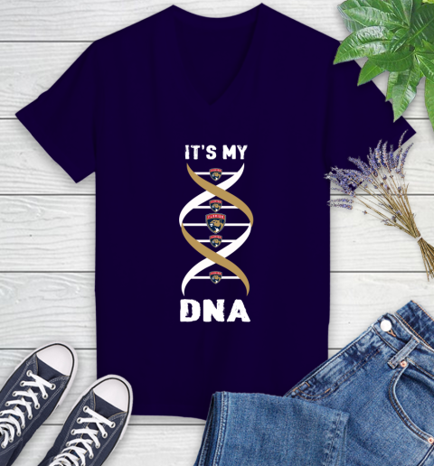 Florida Panthers NHL Hockey It's My DNA Sports Women's V-Neck T-Shirt 3