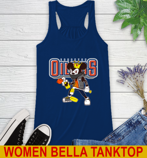 Edmonton Oilers NHL Hockey Mickey Peace Sign Sports Racerback Tank 9