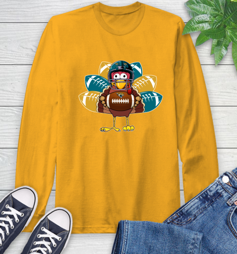 Jacksonville Jaguars Turkey Thanksgiving Day Long Sleeve T-Shirt 3