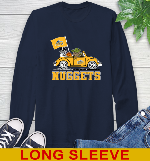 NBA Basketball Denver Nuggets Darth Vader Baby Yoda Driving Star Wars Shirt Long Sleeve T-Shirt 4