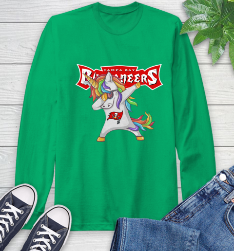 Tampa Bay Buccaneers NFL Football Funny Unicorn Dabbing Sports Long Sleeve T-Shirt 7