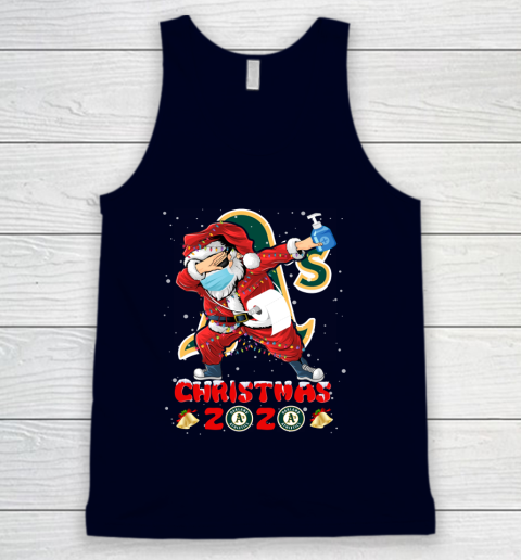 Oakland Athletics Funny Santa Claus Dabbing Christmas 2020 MLB Tank Top 2