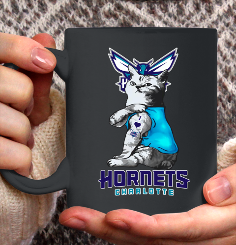 NBA Basketball My Cat Loves Charlotte Hornets Ceramic Mug 11oz