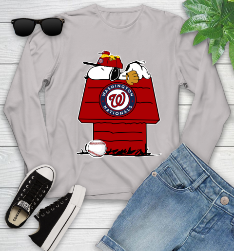MLB Washington Nationals Snoopy Woodstock The Peanuts Movie Baseball T Shirt_000 Youth Long Sleeve 12