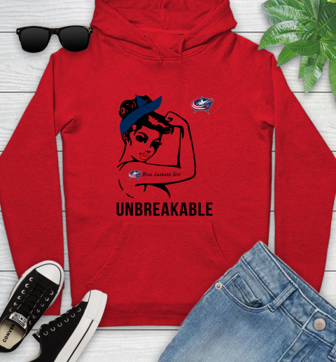 NHL Columbus Blue Jackets Girl Unbreakable Hockey Sports Youth Hoodie 7