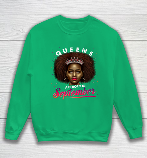 Queens Born September Shirt Black Girl Virgo Libra Birthday Sweatshirt 5