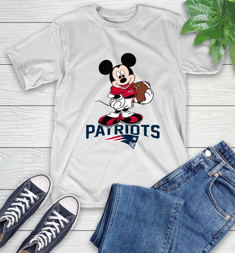 NFL Football New England Patriots Cheerful Mickey Mouse Shirt T-Shirt 2
