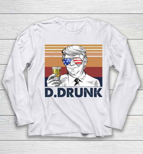 D.Drunk Drink Independence Day The 4th Of July Shirt Youth Long Sleeve