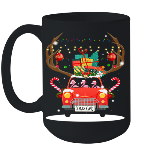 Flamingo Team Drive Xmas Car Gifts For Lovers Christmas Noel Ceramic Mug 15oz