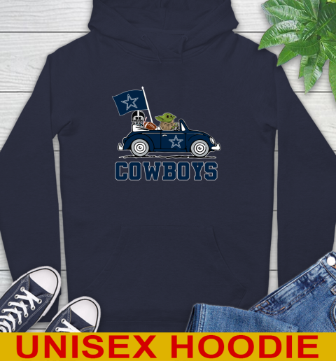 NFL Football Dallas Cowboys Darth Vader Baby Yoda Driving Star Wars Shirt Hoodie 4
