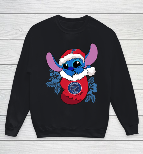 St.Louis Blues Christmas Stitch In The Sock Funny Disney NHL Youth Sweatshirt