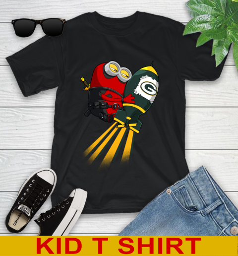 NFL Football Green Bay Packers Deadpool Minion Marvel Shirt Youth T-Shirt
